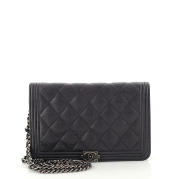 Chanel Boy Wallet on Chain Quilted Caviar
