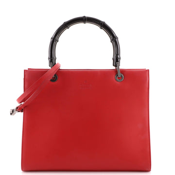 Gucci Bamboo Top Handle Convertible Tote Leather