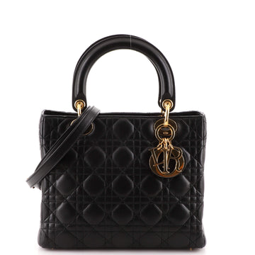 Christian Dior Vintage Lady Dior Bag Cannage Quilt Lambskin Medium