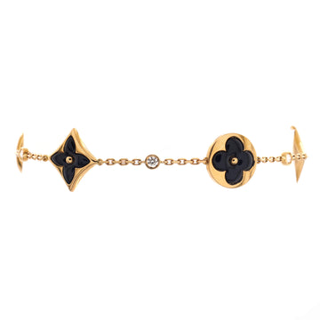 Louis Vuitton Color Blossom BB Multi Motif Bracelet 18K Yellow Gold with Onyx and Diamonds