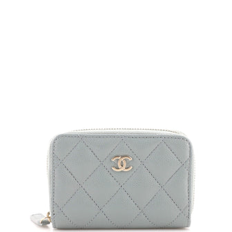 Chanel CC Zip Coin Purse Quilted Caviar Small