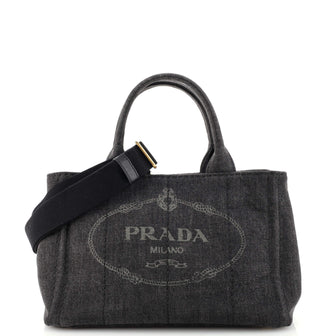 Prada Canapa Convertible Tote Denim Mini