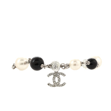 Chanel CC Charm Bracelet Metal with Faux Pearls, Beads and Crystals