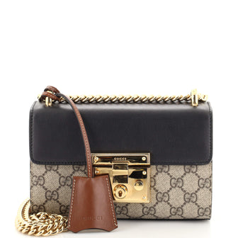 Gucci Padlock Shoulder Bag GG Coated Canvas and Leather Small