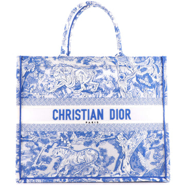 Christian Dior Book Tote Embroidered Canvas Large