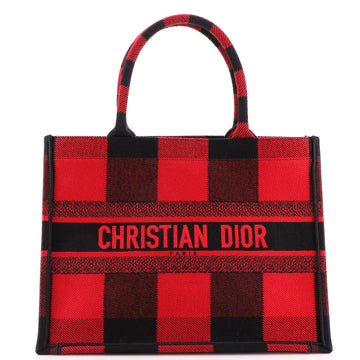 Christian Dior Check'N'Dior Book Tote Plaid Canvas Medium