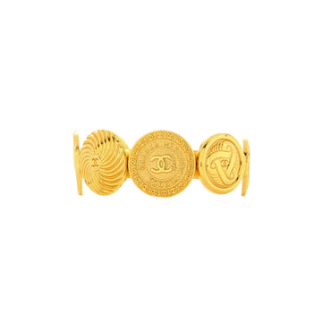 Chanel Vintage CC Coin Cuff Bracelet Metal