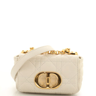 Christian Dior Caro Bag Cannage Quilt Calfskin Micro