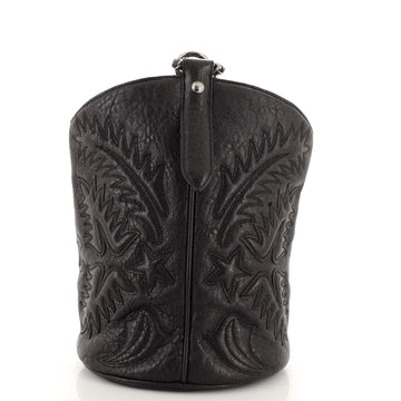 Chanel Vintage CC Chain Handle Bucket Bag Embroidered Calfskin Small