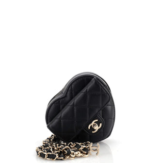 Chanel CC in Love Heart Clutch with Chain Quilted Lambskin