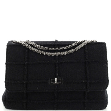 Chanel Chocolate Bar Mademoiselle Flap Bag Quilted Wool Jumbo