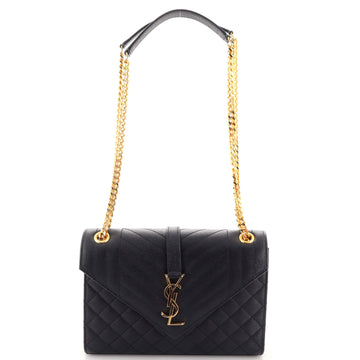 Saint Laurent Classic Monogram Envelope Satchel Mixed Matelasse Leather Medium