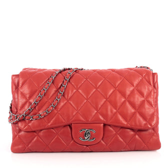 Chanel 3 Bag NM Quilted Lambskin Jumbo Red