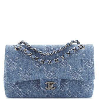 Chanel Classic Double Flap Bag Printed Denim Medium