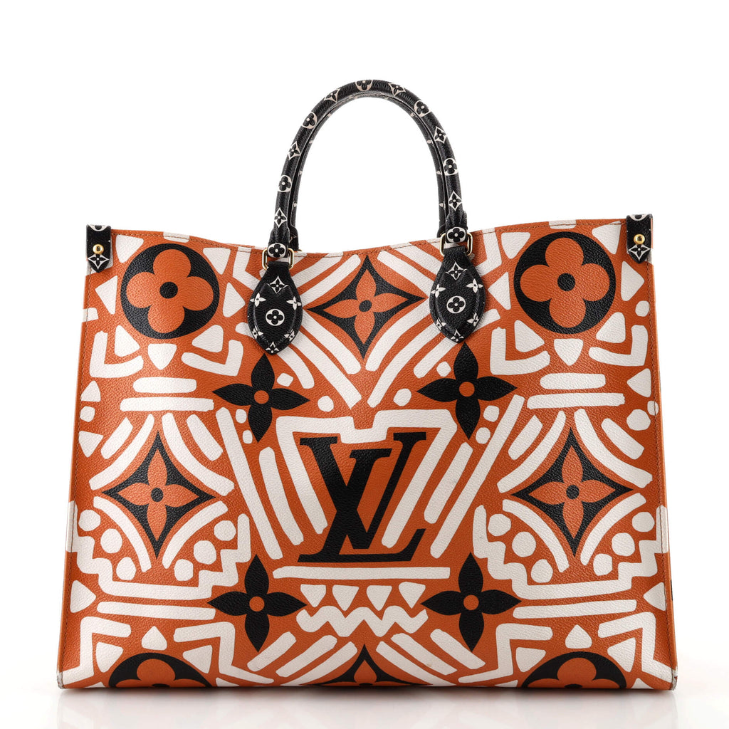 Amazing Louis Vuitton Crafty On The Go Orange, White, Black Tote