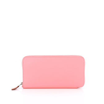 Hermes Azap Zip Around Wallet Silk'in Epsom Long Pink