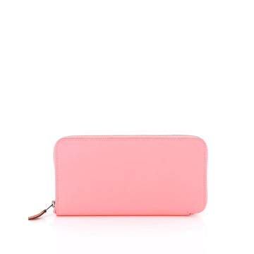 Hermes Azap Zip Around Wallet Silk'in Epsom Long Pink