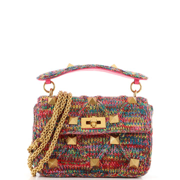 Valentino Garavani Roman Stud Flap Bag Quilted Knit Medium