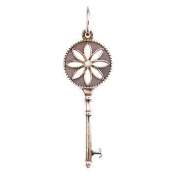 Tiffany & Co. Daisy Key Pendant Necklace Sterling Silver with Diamond Small