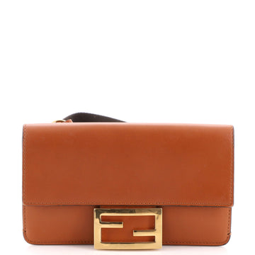 Fendi Flat Baguette Bag Leather Mini