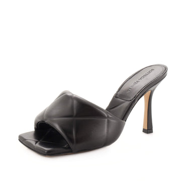 Bottega Veneta Women's Lido Heeled Sandals Quilted Embossed Leather