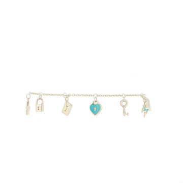Tiffany & Co. Love Notes Charm Bracelet Sterling Silver with Enamel 