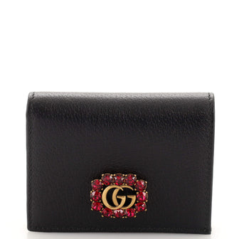 Gucci GG Marmont Flap Card Case Embellished Leather