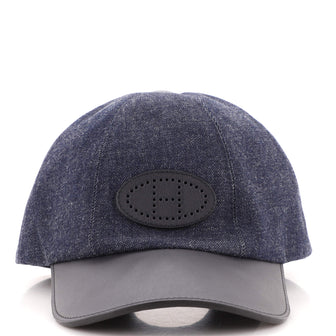 Hermes Sevres Baseball Cap Denim and Leather