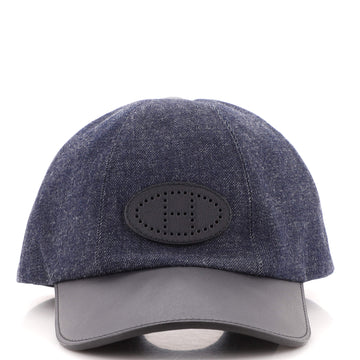 Hermes Sevres Baseball Cap Denim and Leather