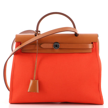 Hermes Herbag Zip Leather and Toile 31