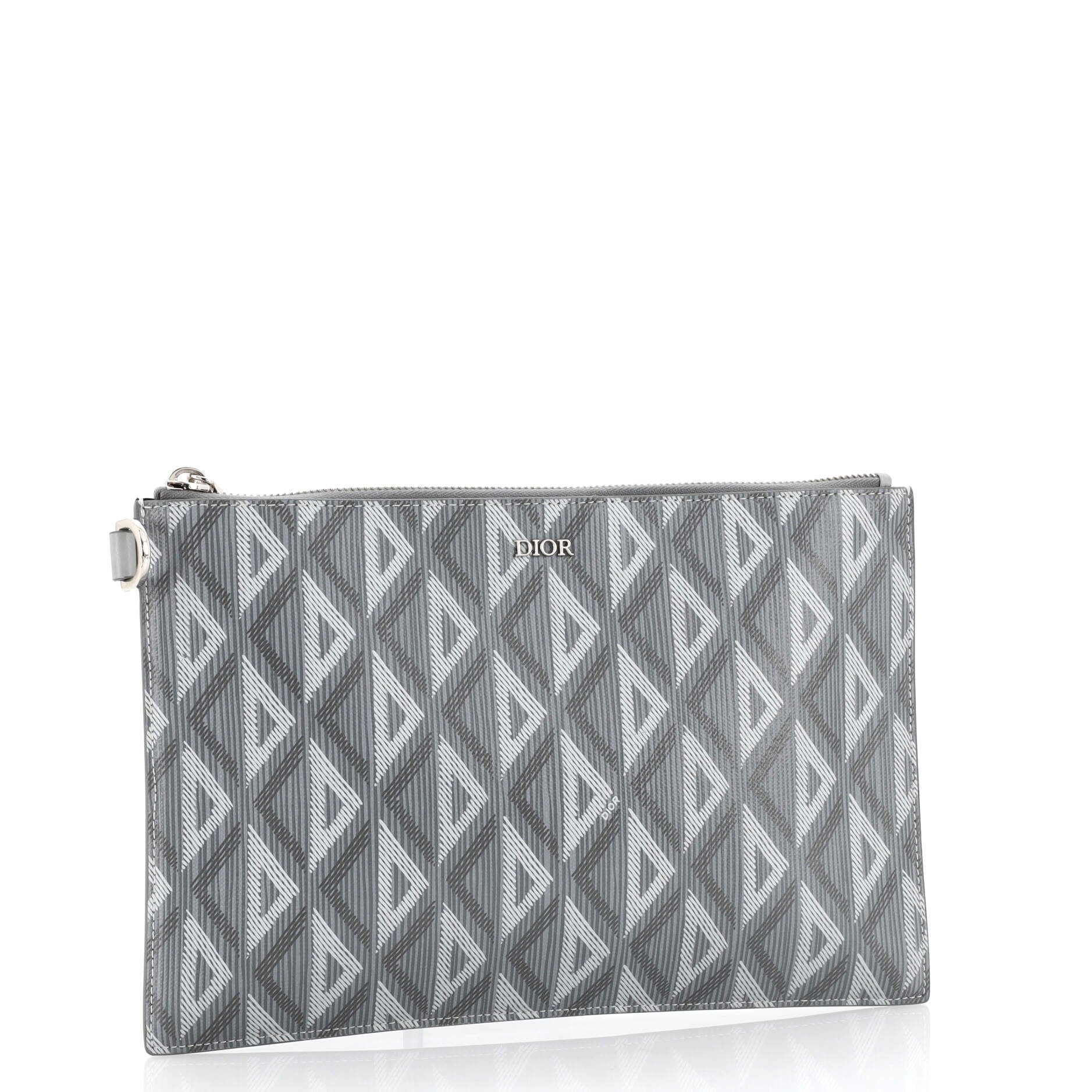 Christian Dior A5 Pouch CD Diamond Coated Canvas Gray 19745524