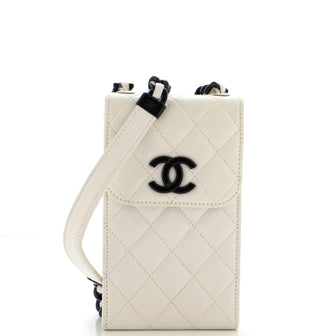 Chanel My Everything Phone Holder Crossbody Bag Quilted Caviar