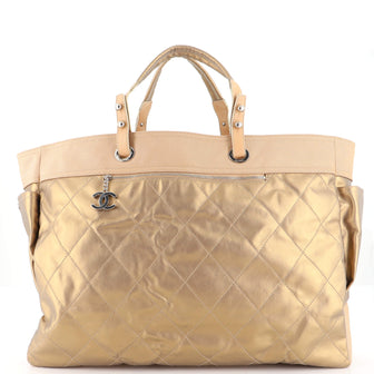 Chanel Biarritz Pocket Tote Quilted Coated Canvas XL