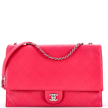 Chanel 3 Compartment Flap Bag Quilted Calfskin Large