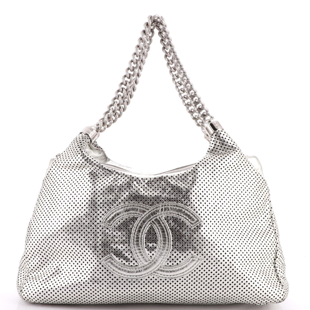 Chanel Rodeo Drive Hobo Perforated Leather Small Metallic 19745550
