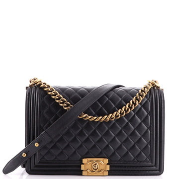 Chanel Boy Flap Bag Quilted Lambskin New Medium