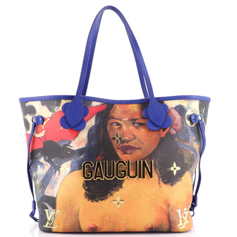 Louis Vuitton Neverfull NM Tote Limited Edition Jeff Koons Gauguin Print Canvas MM