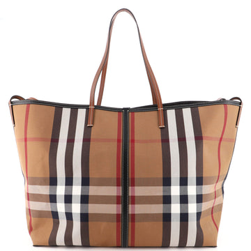 Burberry Beach Tote Vintage Check Canvas XL