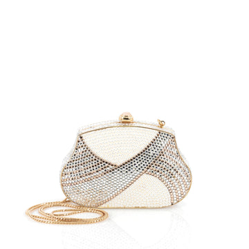 Judith Leiber Minaudiere Crystal and Pearl Small Silver 1974607