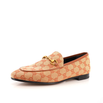Gucci Women's Jordaan Loafers GG Canvas