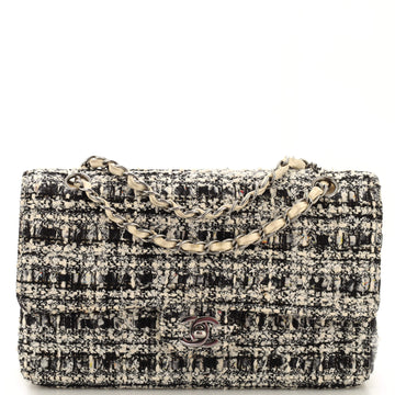 Chanel Vintage Classic Double Flap Bag Quilted Tweed Medium