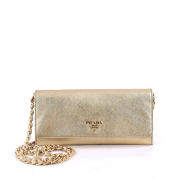 Prada Wallet on Chain Saffiano Leather Gold 1974901