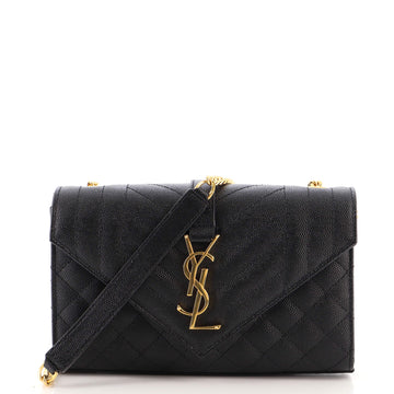 Saint Laurent Classic Monogram Envelope Satchel Mixed Matelasse Leather Small