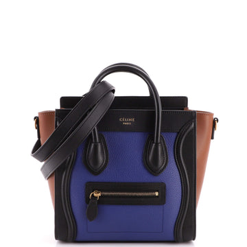 Celine Tricolor Luggage Bag Leather Nano