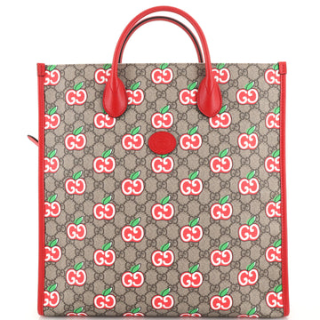 Gucci Vertical Structured Top Handle Open Tote Printed GG Coated Canvas Medium