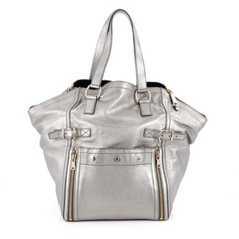 Saint Laurent Downtown Tote Leather Medium Silver 1975401