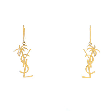 Saint Laurent Monogram Palm Dangle Earrings Metal