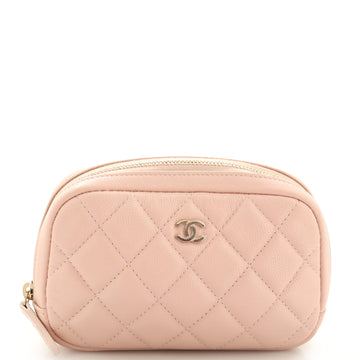 Chanel Curvy Cosmetic Pouch Quilted Caviar Small