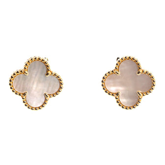 Van Cleef & Arpels Vintage Alhambra Earrings 18K Yellow Gold and Mother of Pearl