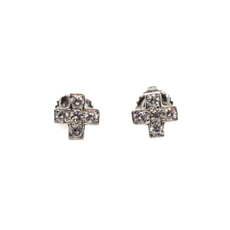 Tiffany & Co. Diamond Cross Stud Earrings Platinum with Diamonds